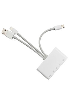 gizmurstore ALLY 3 İN1 İPhone+Usb C+ Usb A Kamera Okuyucu Kart Okuyucu-(5775) - GMS8160-3464