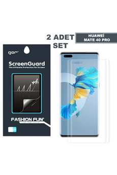 gizmurstore Gor Huawei Mate 40 Pro 3D Kavisli Full Kaplama Darbe Emici Ekran Koruyucu 2 Adet Set - GMS9264-2200