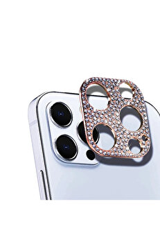 DropCep ALLY İPhone 12 Pro Max Kamera Koruyucu Lens Diamond Taş İşlemeli-(1903) - Ogz3653-2430