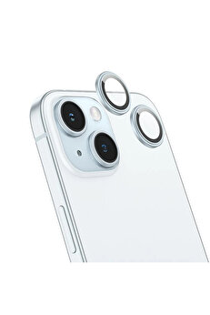 gizmurstore HOCO Crystal Clear iPhone 15-15 Plus HD 3D Metal Çerçeveli Kamera Koruyucu Lens-(5 - GMS6648-9568