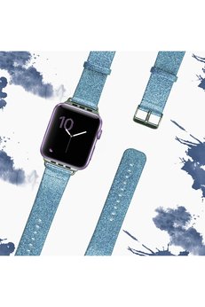 CepteToptan Ally Apple Watch 7-8 45mm 6-5-4 44mm Kordon Kayış Deri Parlak 3-2-1 42mm-(1903 - DROPX9638-7944