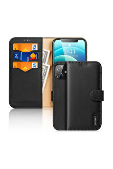 gizmurstore Dux Ducis iPhone 12 - 12 Pro Kılıf Mıknatıslı Cüzdanlı Deri Kılıf Hivo Seri - GMS5472-6244