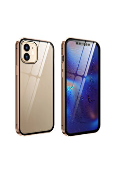 gizmurstore İPhone 12 Mini Mıknatıslı 360 Derece Ön ve Arka Cam Full Korumalı Manyetik Kı - GMS8620-8776