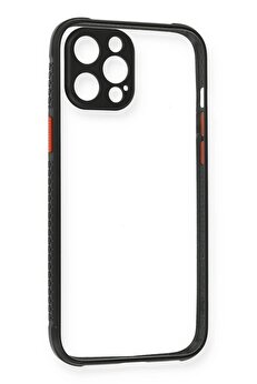 Toptan Bulurum iPhone 12 Pro Kılıf Miami Şeffaf Silikon - Siyah