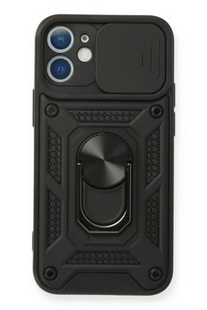 CepteToptan iPhone 11 Kılıf Pars Lens Yüzüklü Silikon - Siyah - DROPX9301-1200