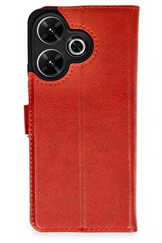 CepteToptan Xiaomi Redmi 13 4G Kılıf Trend S Plus Kapaklı Kılıf - Kırmızı - DROPX4716-5067