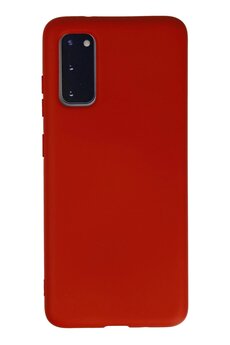 CepteToptan Samsung Galaxy S20 Kılıf Nano içi Kadife Silikon - Kırmızı - DROPX8062-7343