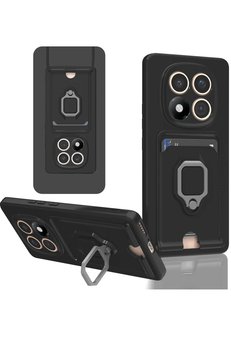 CepteToptan Xiaomi Redmi Note 14 Pro 4G Kılıf Zuma Kartvizitli Yüzüklü Silikon - Siyah - DROPX4352-6892