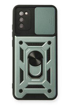 CepteToptan Samsung Galaxy A03S Kılıf Pars Lens Yüzüklü Silikon - Yeşil - DROPX4817-1288