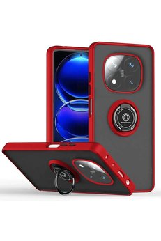 CepteToptan Xiaomi Redmi Note 14 Pro 5G Kılıf Montreal Yüzüklü Silikon Kapak - Kırmız - DROPX5299-9244