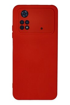 CepteToptan Xiaomi Poco M4 Pro 4G Kılıf Nano içi Kadife Silikon - Kırmızı - DROPX7988-9496