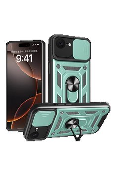CepteToptan iPhone 16E Kılıf Pars Lens Yüzüklü Silikon - Yeşil - DROPX8012-4123