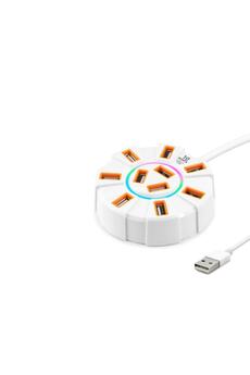 Evimdeyokyok Usb Hub Rgb 10 Port 480 Mbps 1.2 M Beyaz Hdx7034