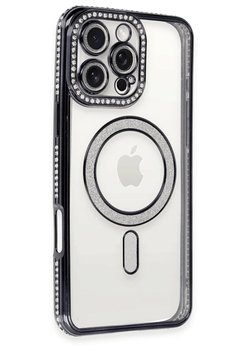 CepteToptan iPhone 16 Pro Max Kılıf Joke Simli Magneticsafe Kılıf - Siyah - DROPX9220-3603
