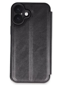CepteToptan iPhone 16 Plus Kılıf Flip Cover - Siyah - DROPX8161-8825