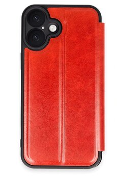 CepteToptan iPhone 16 Plus Kılıf Flip Cover - Kırmızı - DROPX7645-4088