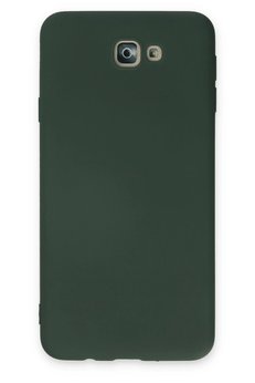 CepteToptan Samsung Galaxy J7 Prime Kılıf Nano içi Kadife Silikon - Koyu Yeşil - DROPX6337-2557
