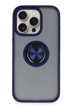CepteToptan iPhone 16 Pro Max Kılıf Montreal Yüzüklü Silikon Kapak - Lacivert - DROPX7258-5614