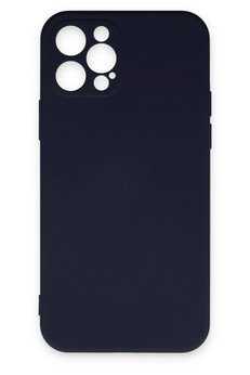 CepteToptan iPhone 12 Pro Max Kılıf Nano içi Kadife Silikon - Lacivert - DROPX6824-8367