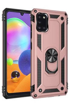 CepteToptan Samsung Galaxy A31 Kılıf Sofya Yüzüklü Silikon Kapak - Rose - DROPX6327-7762