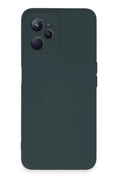 CepteToptan Realme C35 Kılıf Nano içi Kadife Silikon - Koyu Yeşil - DROPX4584-6102
