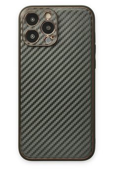 CepteToptan iPhone 13 Pro Kılıf Coco Karbon Silikon - Füme - DROPX5595-8223