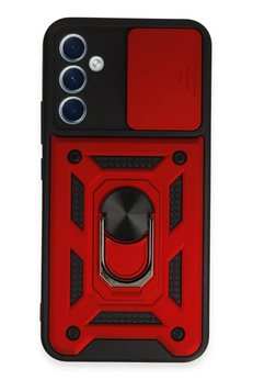 CepteToptan Samsung Galaxy A34 5G Kılıf Pars Lens Yüzüklü Silikon - Kırmızı - DROPX2014-2279