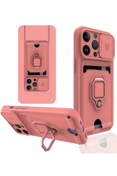 CepteToptan iPhone 13 Pro Kılıf Zuma Kartvizitli Yüzüklü Silikon - Pembe - DROPX8951-6836