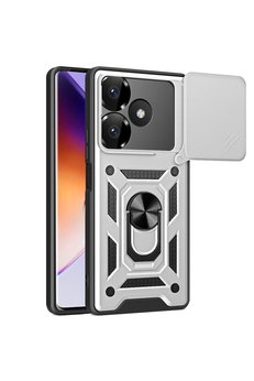 CepteToptan Xiaomi Redmi 13 4G Kılıf Pars Lens Yüzüklü Silikon - Gümüş - DROPX2630-6999