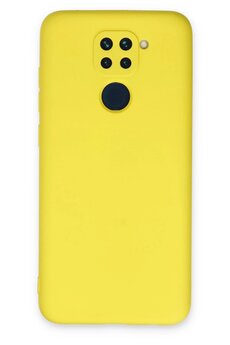CepteToptan Xiaomi Redmi Note 9 Kılıf Nano içi Kadife Silikon - Sarı - DROPX9540-4080