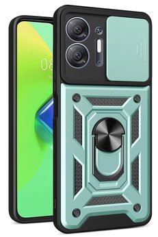 CepteToptan İnfinix Hot 30 5G Kılıf Pars Lens Yüzüklü Silikon - Yeşil - DROPX9659-8277