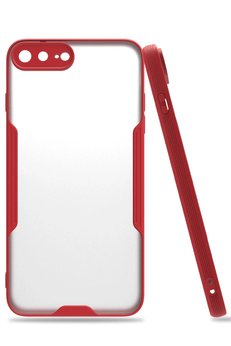 CepteToptan iPhone 7 Plus Kılıf Platin Silikon - Kırmızı - DROPX2958-9245