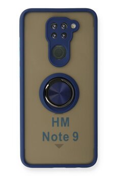 CepteToptan Xiaomi Redmi Note 9 Kılıf Montreal Yüzüklü Silikon Kapak - Lacivert - DROPX3660-1348
