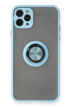 CepteToptan iPhone 11 Pro Max Kılıf Montreal Yüzüklü Silikon Kapak - Buz Mavi - DROPX6724-4101