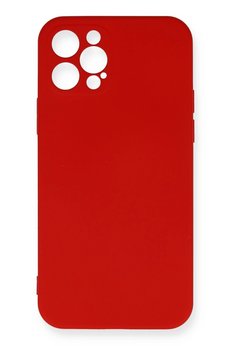 CepteToptan iPhone 12 Pro Max Kılıf Nano içi Kadife Silikon - Kırmızı - DROPX5949-4922
