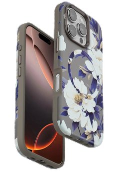 CepteToptan iPhone 16 Pro Flower Series Magsafe Kapak - Gri - DROPX6675-5476