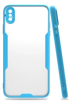 CepteToptan iPhone XS Max Kılıf Platin Silikon - Mavi - DROPX7242-6739