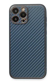 CepteToptan iPhone 13 Pro Max Kılıf Coco Karbon Silikon - Mavi - DROPX6387-3753