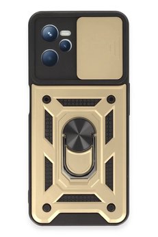CepteToptan Realme C35 Kılıf Pars Lens Yüzüklü Silikon - Gold - DROPX7002-7497