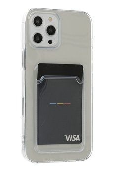 CepteToptan iPhone 12 Pro Max Kılıf Kart Şeffaf Silikon - Şeffaf - DROPX1326-3781
