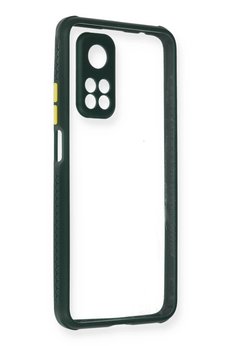 CepteToptan Xiaomi Mi 10T Pro Kılıf Miami Şeffaf Silikon - Koyu Yeşil - DROPX8651-8955