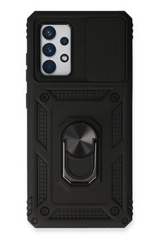 CepteToptan Samsung Galaxy A73 5G Kılıf Pars Lens Yüzüklü Silikon - Siyah - DROPX7686-9886