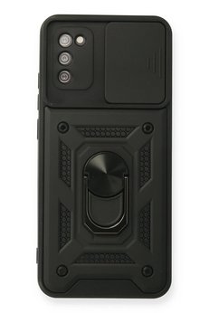 CepteToptan Samsung Galaxy A02S Kılıf Pars Lens Yüzüklü Silikon - Siyah - DROPX7894-3100