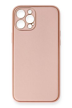CepteToptan iPhone 12 Pro Max Kılıf Coco Deri Silikon Kapak - Pembe - DROPX5824-2358