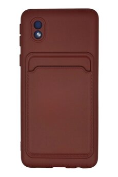 CepteToptan Samsung Galaxy A01 Core Kılıf Kelvin Kartvizitli Silikon - Bordo - DROPX6054-2550