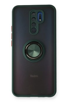 CepteToptan Xiaomi Redmi 9 Kılıf Montreal Yüzüklü Silikon Kapak - Yeşil - DROPX9561-6494
