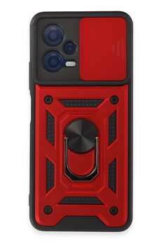 CepteToptan Xiaomi Redmi Note 12 5G Kılıf Pars Lens Yüzüklü Silikon - Kırmızı - DROPX4131-6868