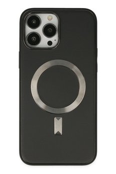 CepteToptan iPhone 13 Pro Max Kılıf Coco Deri Magneticsafe Silikon - Siyah - DROPX9918-2952
