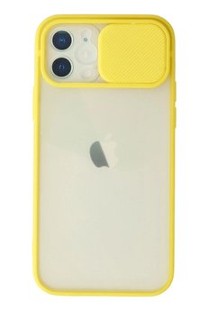 CepteToptan iPhone 12 Kılıf Palm Buzlu Kamera Sürgülü Silikon - Sarı - DROPX3602-5097