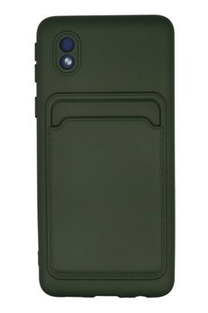 CepteToptan Samsung Galaxy A01 Core Kılıf Kelvin Kartvizitli Silikon - Koyu Yeşil - DROPX7405-1684